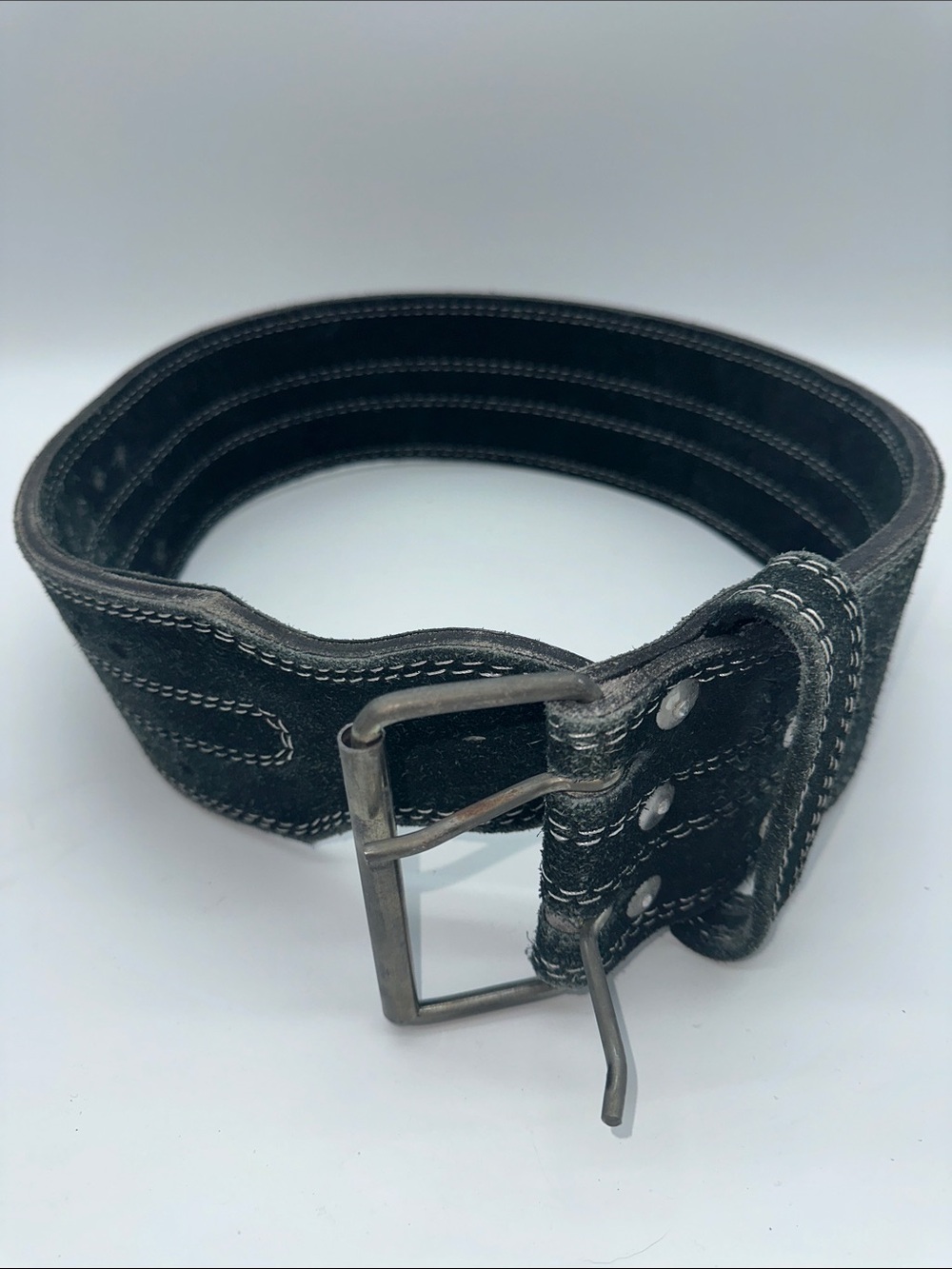 Heavy-Duty Black Suede Weightlifting Belt